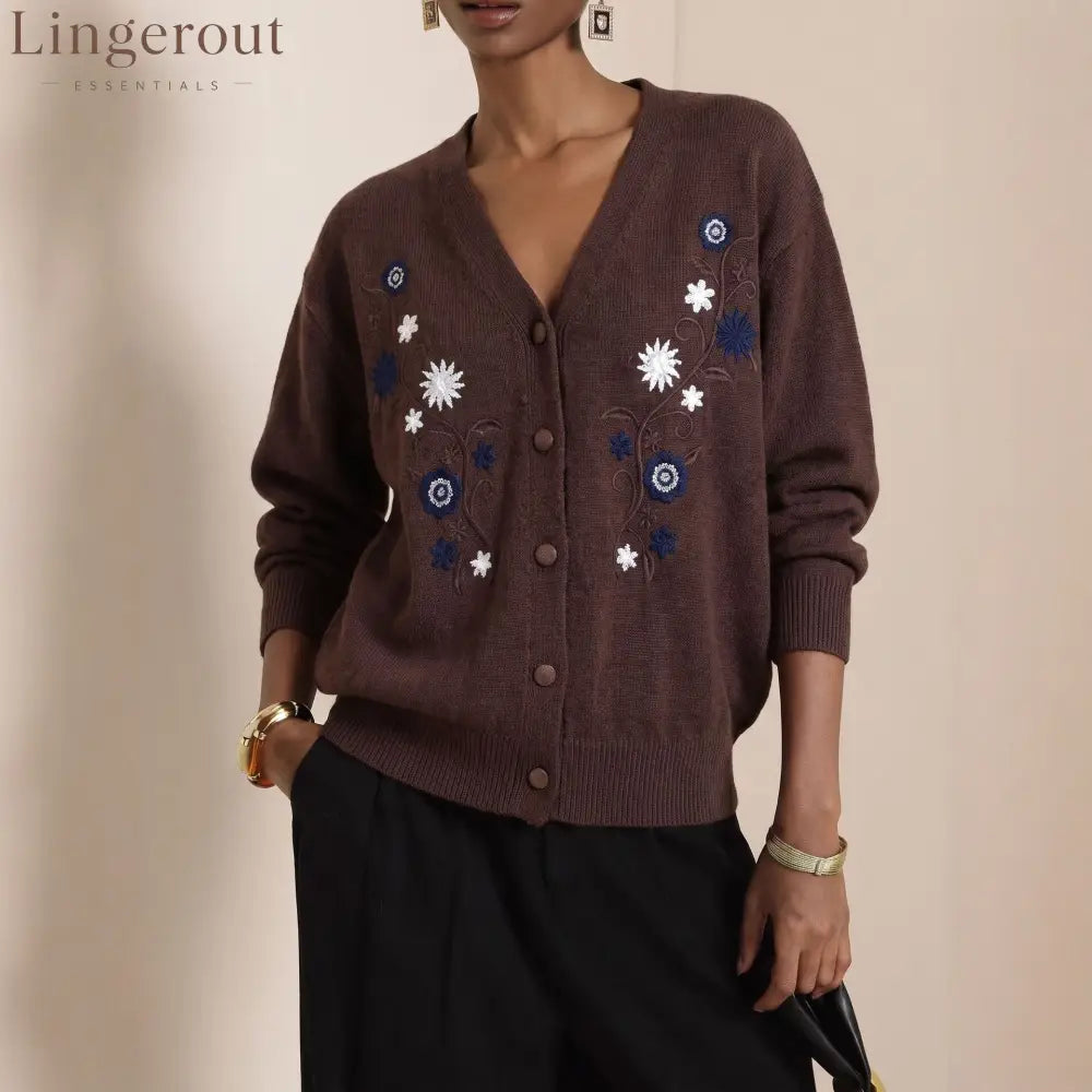 Vintage Embroidered Knit Cardigan