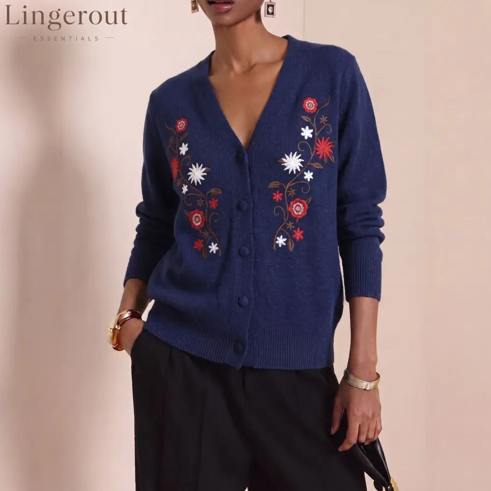 Vintage Embroidered Knit Cardigan