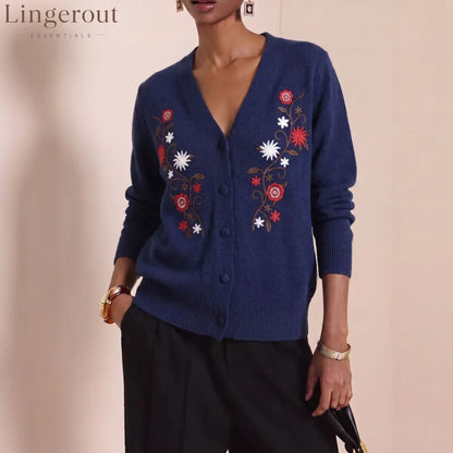 Vintage Embroidered Knit Cardigan