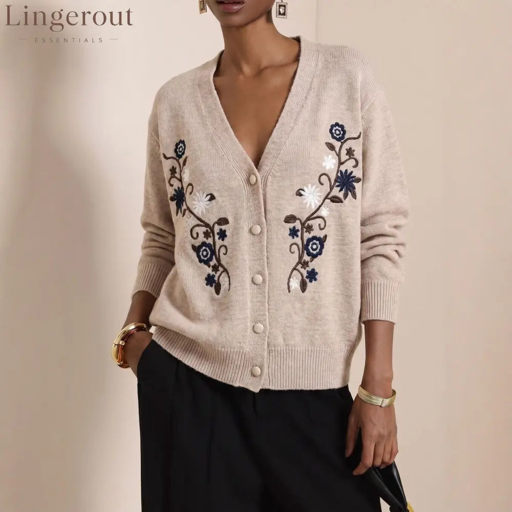 Vintage Embroidered Knit Cardigan