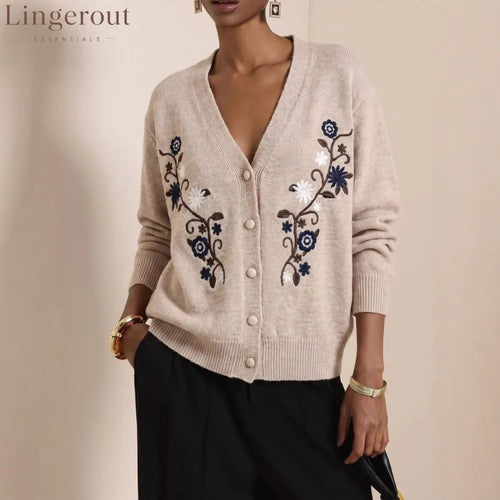 Vintage Embroidered Knit Cardigan
