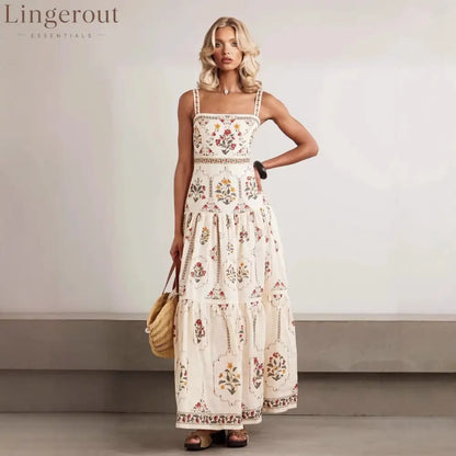 Vintage Floral Tiered Maxi Dress | Square Neck Cami Sundress