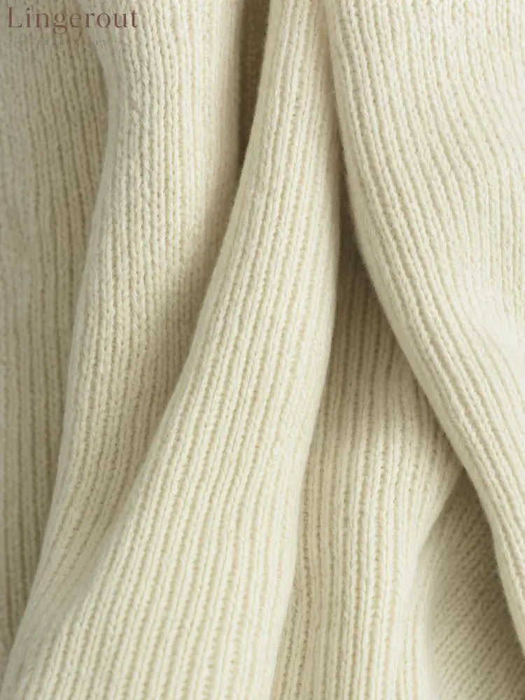 Vintage High Neck Knit Mini Sweater Dress - DRESSES