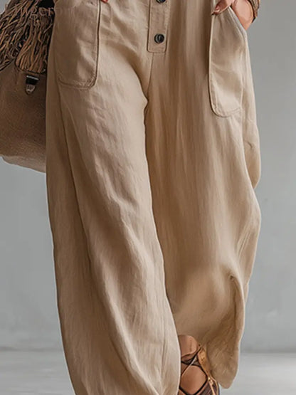 Vintage-style Casual Khaki Cotton Utility-style Sleeveless Jumpsuit