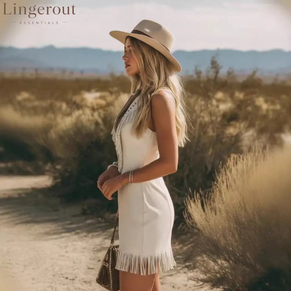 Western Fringe Mini Dress Bohemian Cowgirl Chic Bold & Unapologetic