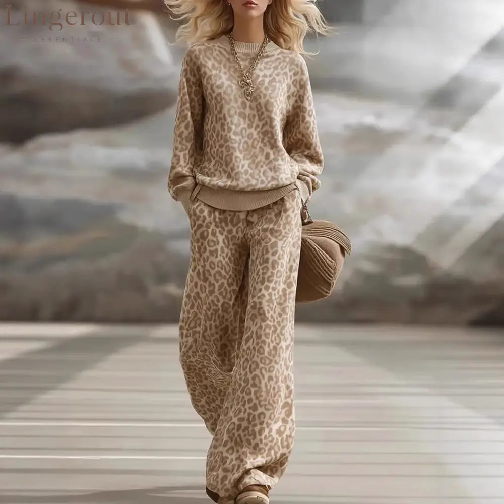 Wild Elegance Leopard Lounge Set - Leopard print / S