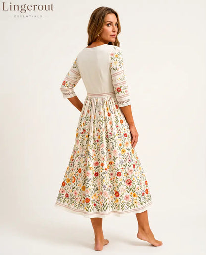 Wildflower Meadow Charm Midi Dress