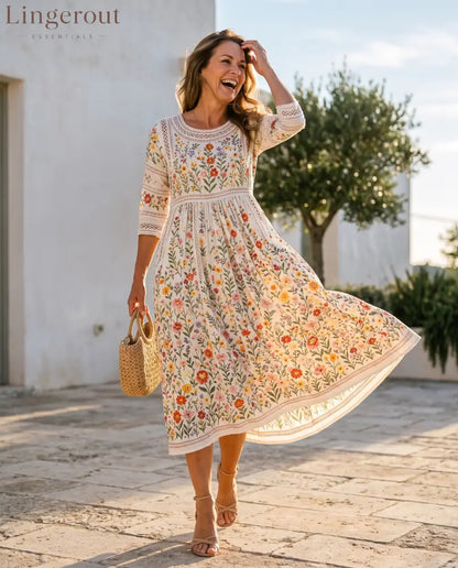 Wildflower Meadow Charm Midi Dress