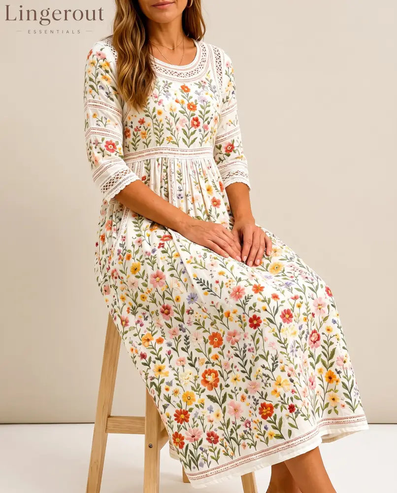 Wildflower Meadow Charm Midi Dress