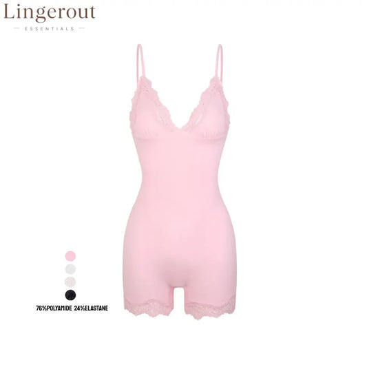 Wireless Lace V-Neck Shaping Bodysuit