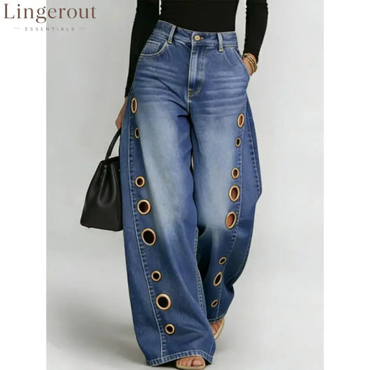 Women High Waist Wide Leg Jeans