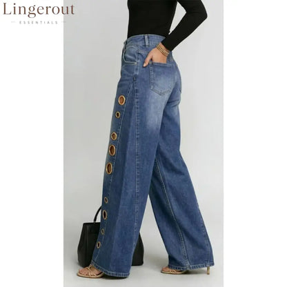 Women High Waist Wide Leg Jeans