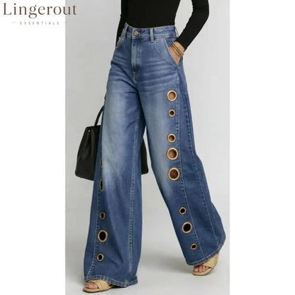 Women High Waist Wide Leg Jeans