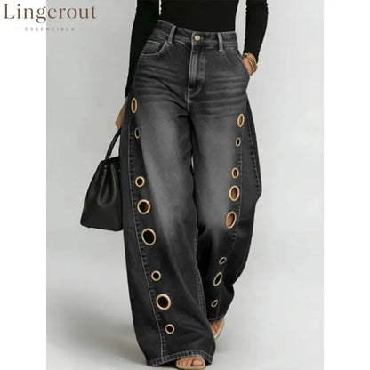 Women High Waist Wide Leg Jeans