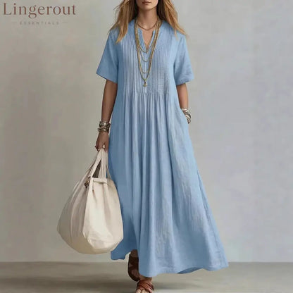 Women’s Casual Loose Short Sleeve Maxi Dress