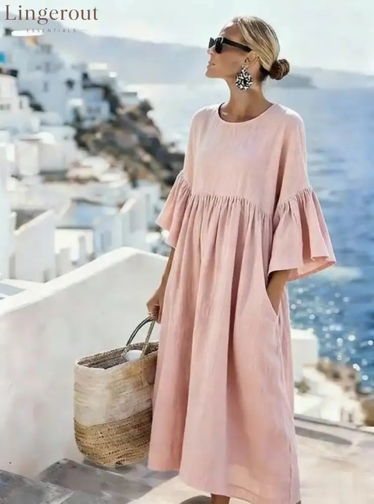 Women’S Casual Solid Color Dress