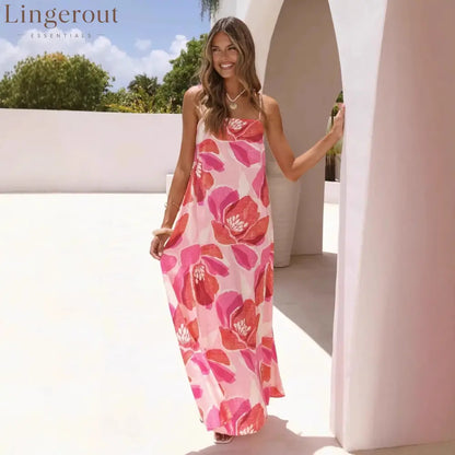🌸Women’s Floral Print Sleeveless Maxi Dress