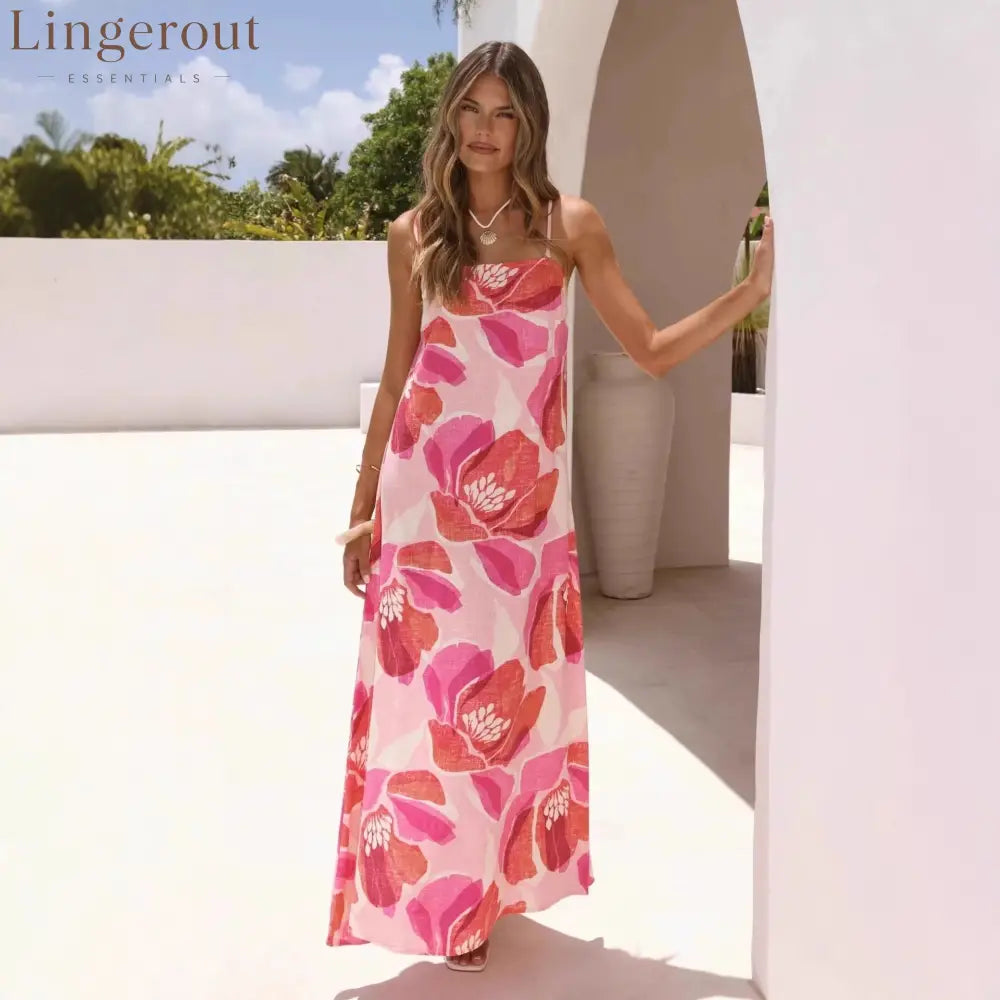 🌸Women’s Floral Print Sleeveless Maxi Dress