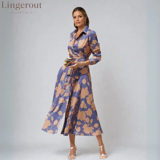 Women’s Shirt Dress Casual Dress Swing Dress Maxi long Dress Date Vacation Modern Casual Shirt Collar Button Pocket