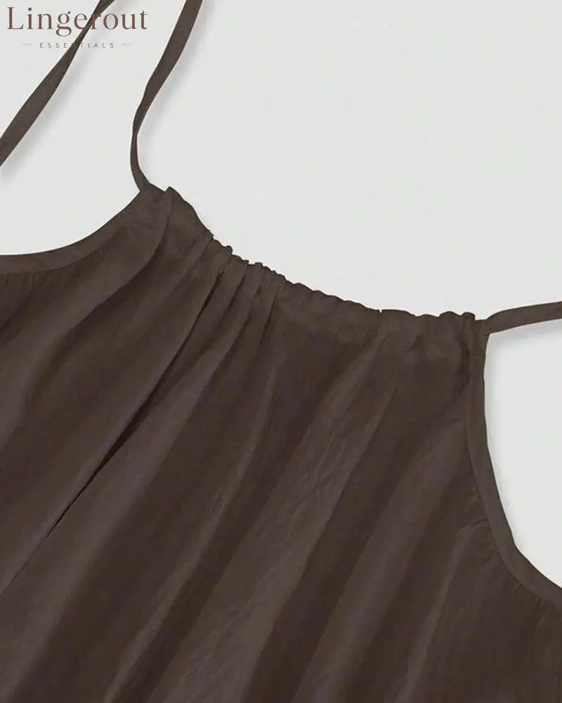 Women’s Solid Color Backless Cami Dress