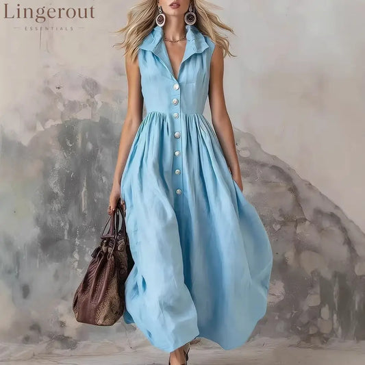 Women’S Stylish Solid Color Lapel Slim Long Skirt