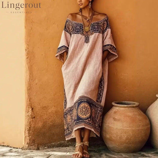 Women’S Vacation Bohemian Printed Loose Dress
