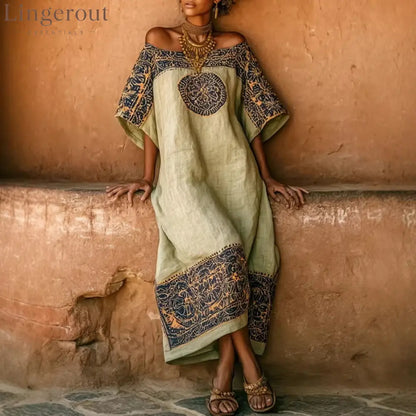 Women’S Vacation Bohemian Printed Loose Dress