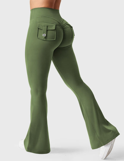 hugmecurve  Brittany Flared Leggings with Pockets