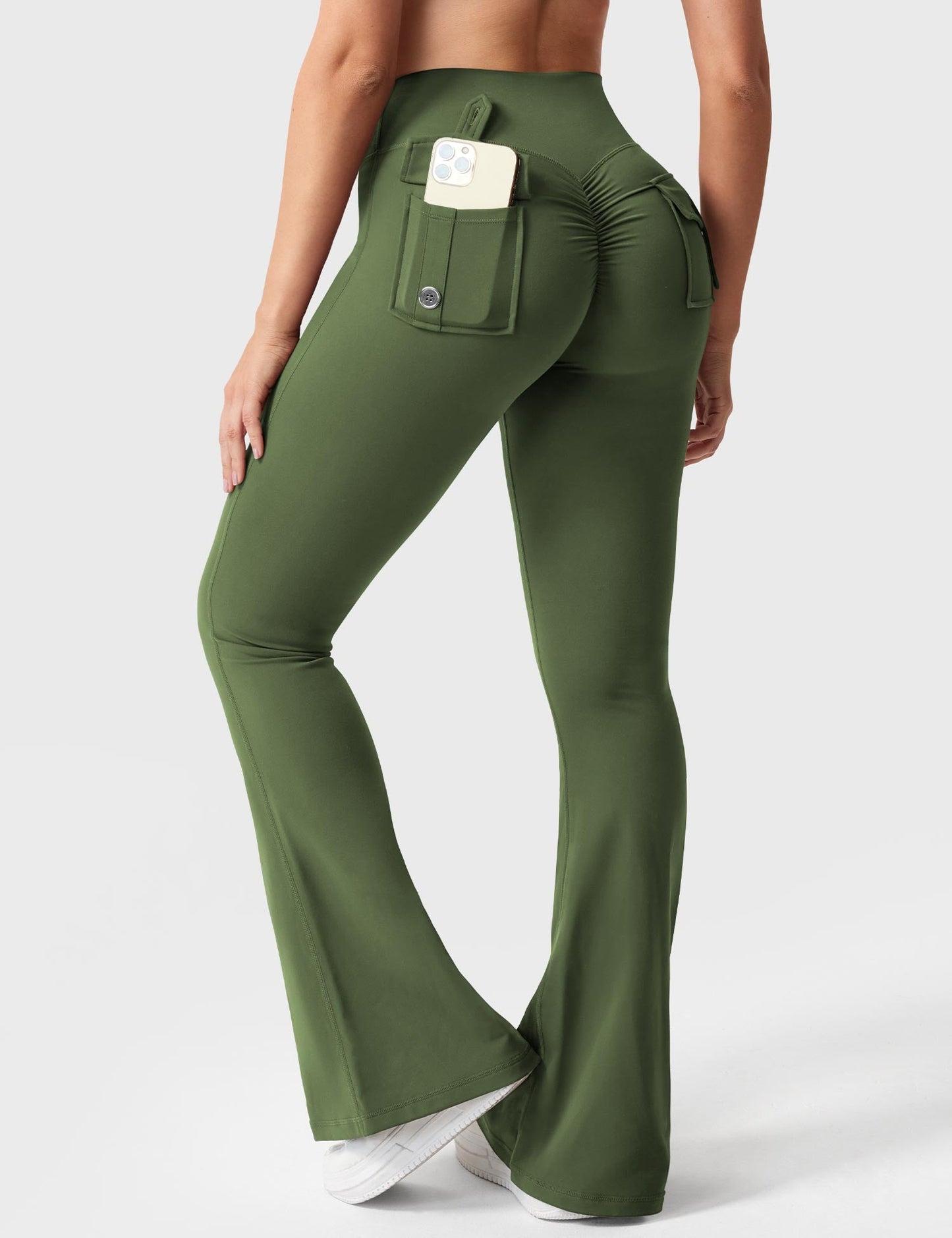 hugmecurve  Brittany Flared Leggings with Pockets