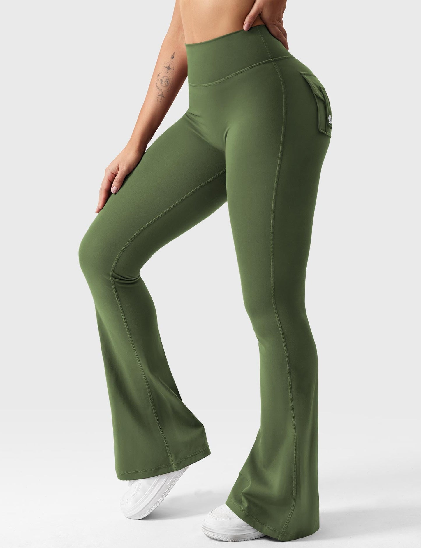 hugmecurve  Brittany Flared Leggings with Pockets
