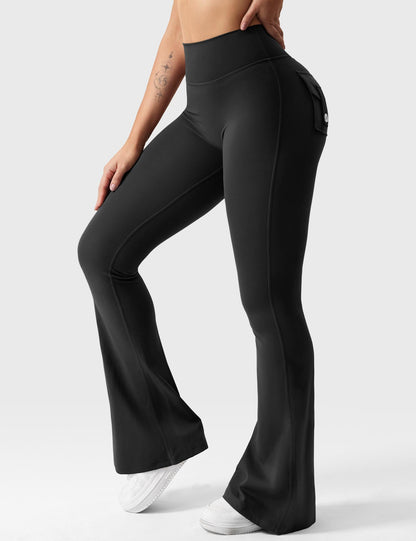 hugmecurve  Brittany Flared Leggings with Pockets
