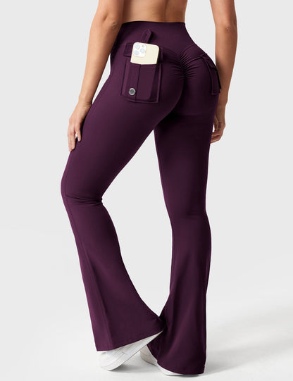 hugmecurve  Brittany Flared Leggings with Pockets