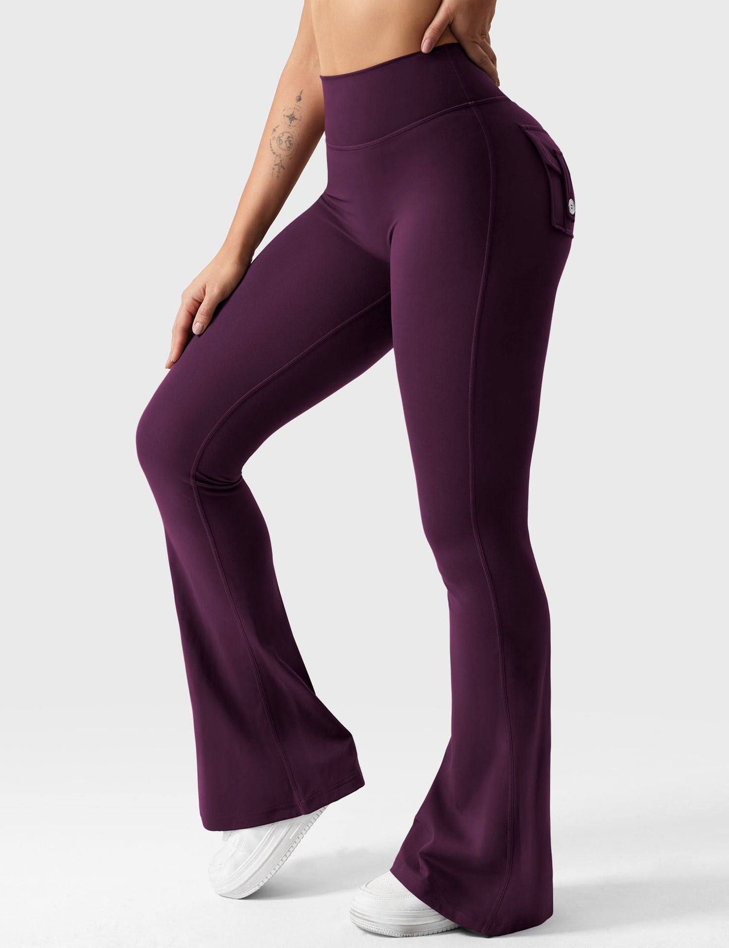 hugmecurve  Brittany Flared Leggings with Pockets