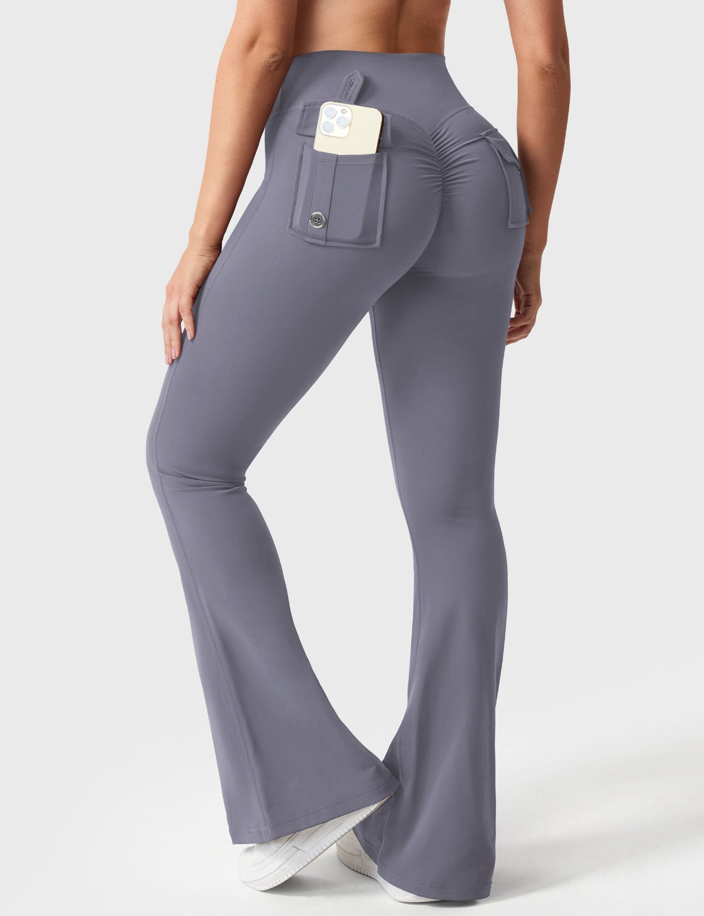 hugmecurve  Brittany Flared Leggings with Pockets