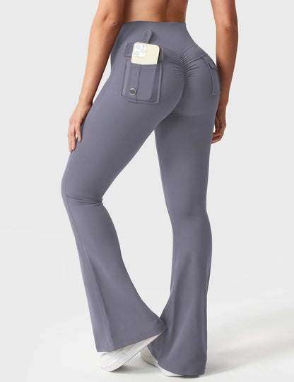 hugmecurve  Brittany Flared Leggings with Pockets