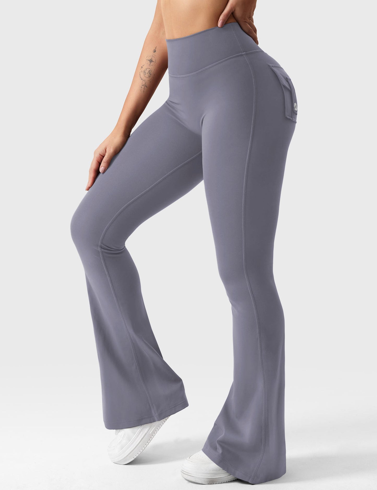 hugmecurve  Brittany Flared Leggings with Pockets