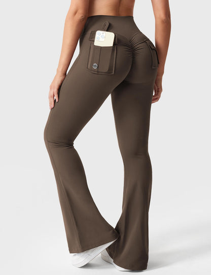 hugmecurve  Brittany Flared Leggings with Pockets