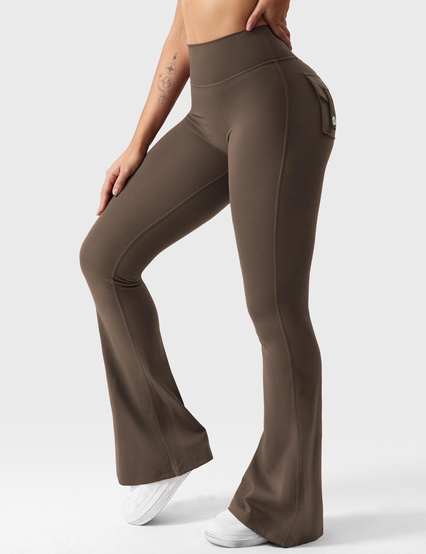 hugmecurve  Brittany Flared Leggings with Pockets