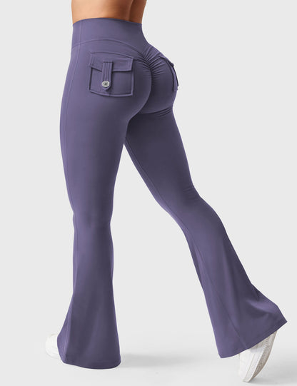 hugmecurve  Brittany Flared Leggings with Pockets