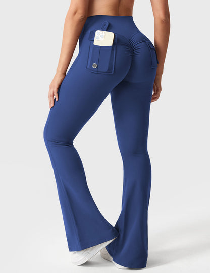 hugmecurve  Brittany Flared Leggings with Pockets