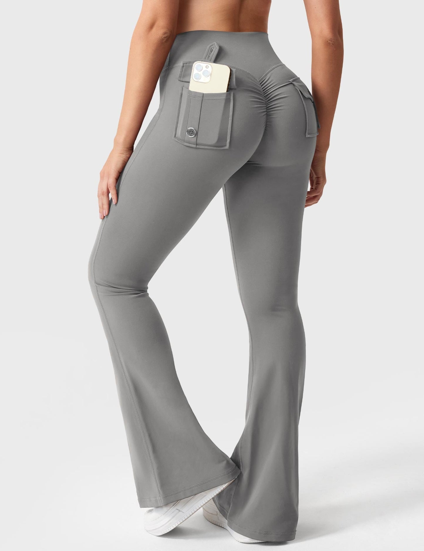 hugmecurve  Brittany Flared Leggings with Pockets