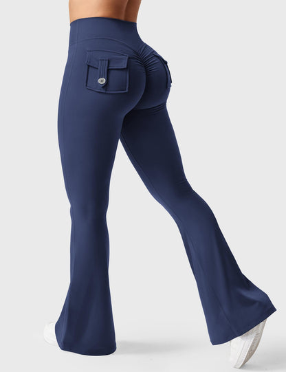 hugmecurve  Brittany Flared Leggings with Pockets