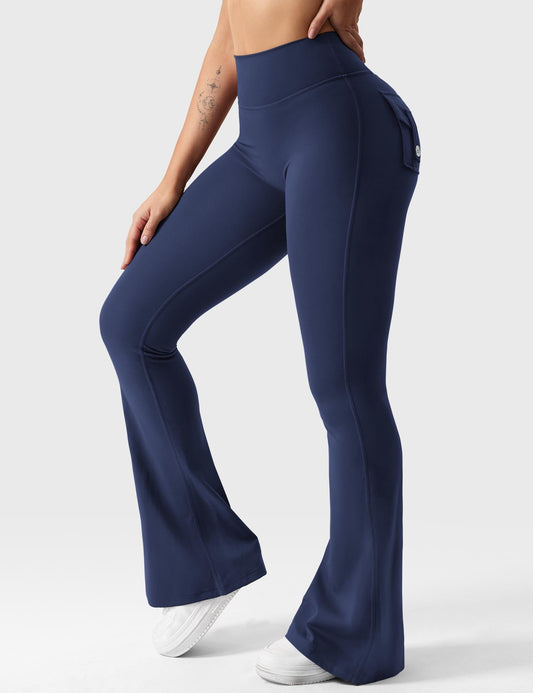 hugmecurve  Brittany Flared Leggings with Pockets