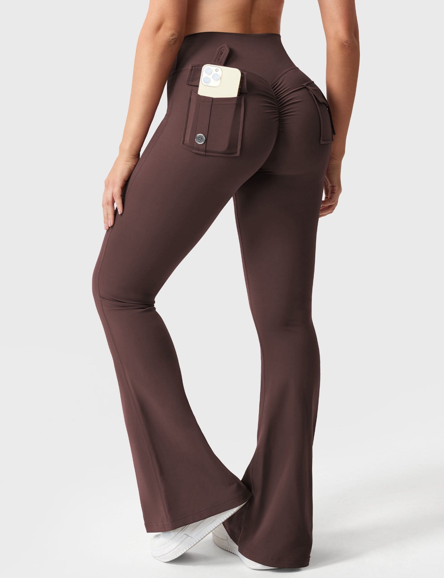 hugmecurve  Brittany Flared Leggings with Pockets