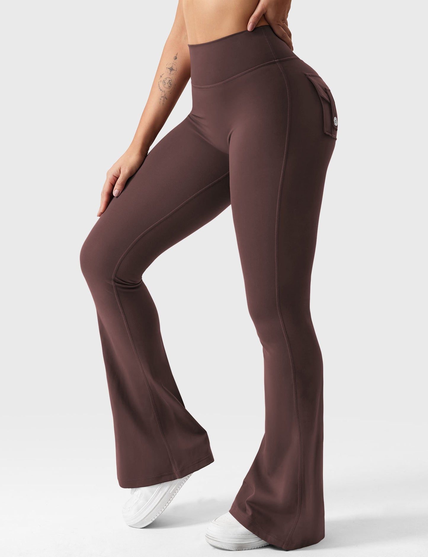 hugmecurve  Brittany Flared Leggings with Pockets