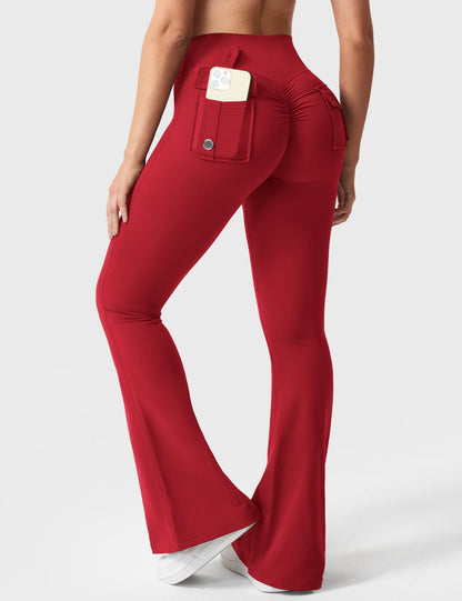 hugmecurve  Brittany Flared Leggings with Pockets
