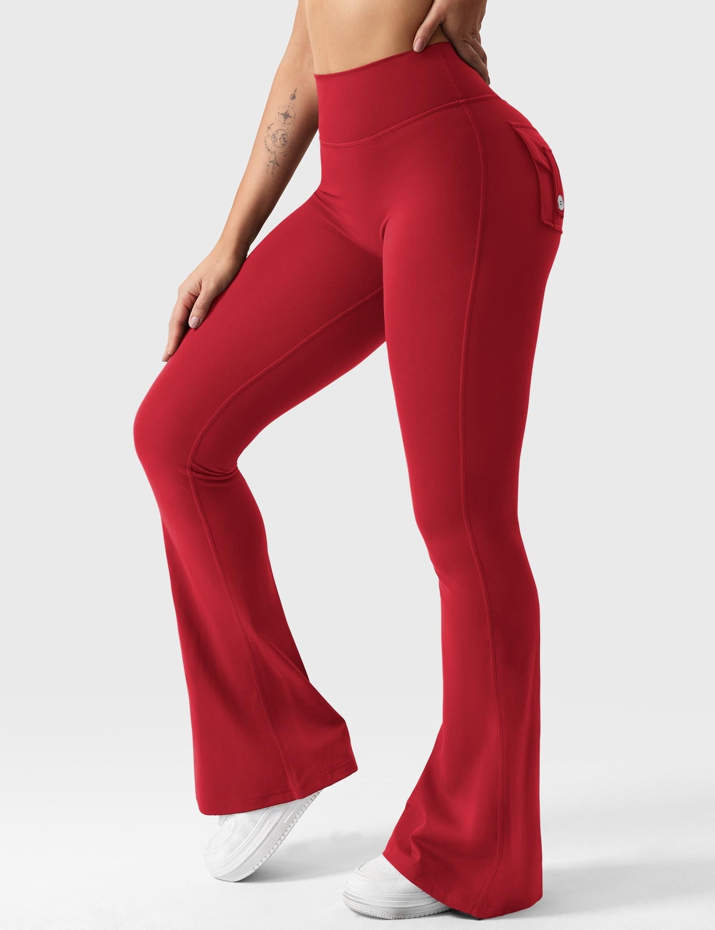 hugmecurve  Brittany Flared Leggings with Pockets