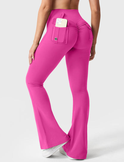 hugmecurve  Brittany Flared Leggings with Pockets