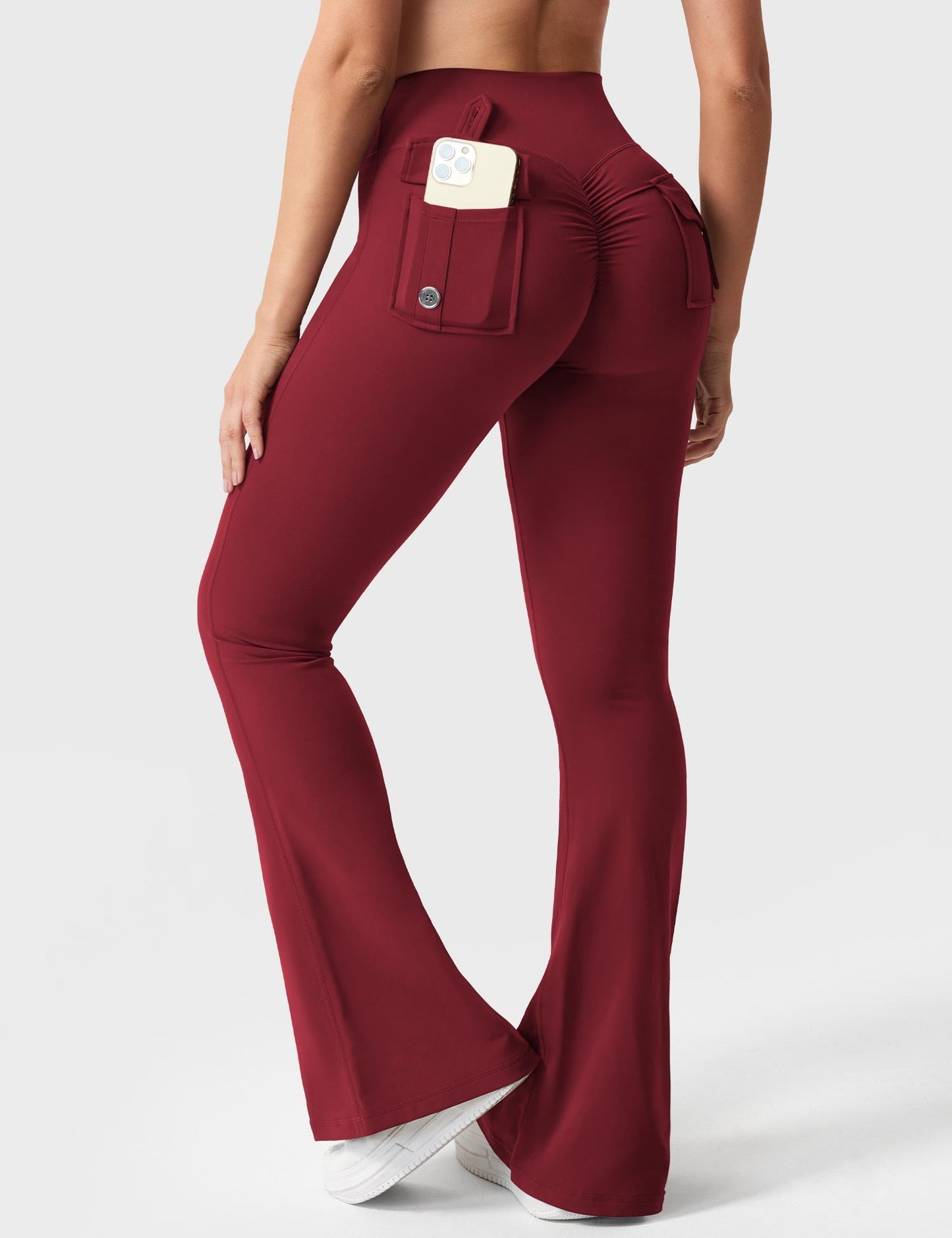 hugmecurve  Brittany Flared Leggings with Pockets