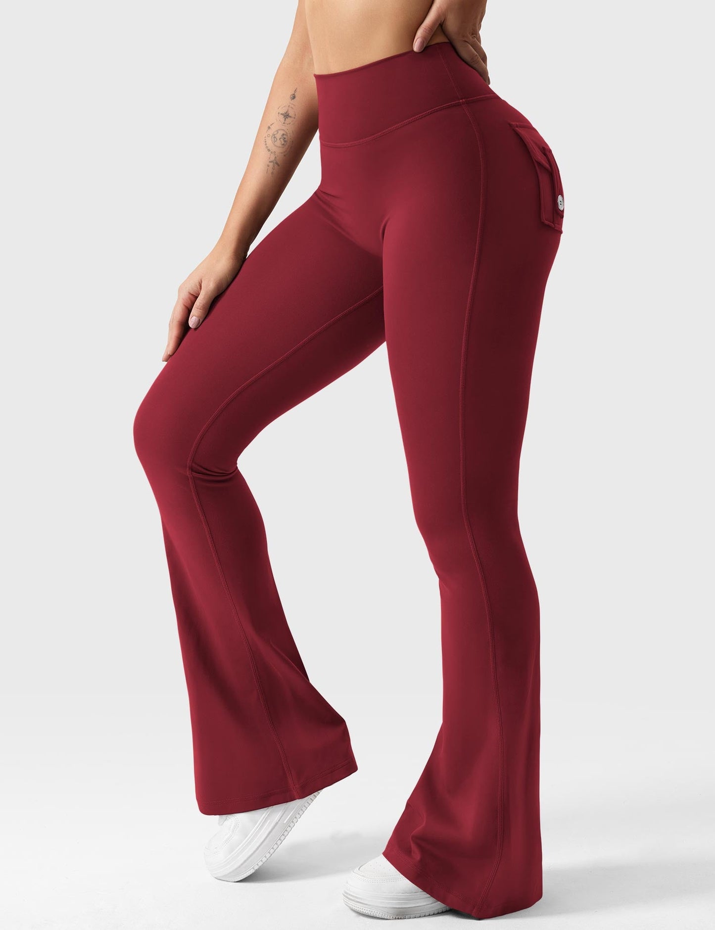 hugmecurve  Brittany Flared Leggings with Pockets